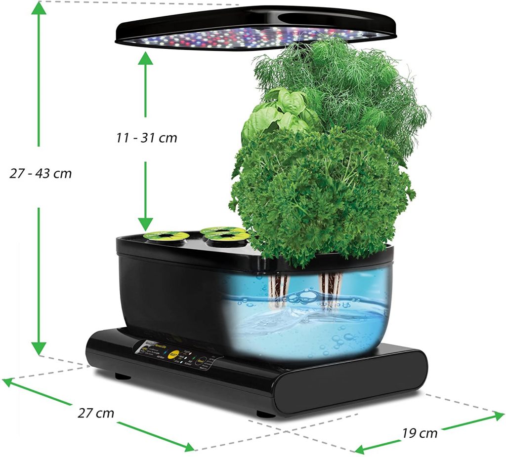 Medidas de Kit cultivo hidropónico